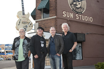 The Fluffy Jackets outside Sun Studio, Memphis TN,
L-R; Manny, Robert, Helge, Neil