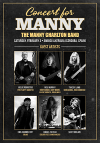 Gig poster: Manny Charlton Memorial Concert, Cordoba, Spain, 3 Feb. 2024